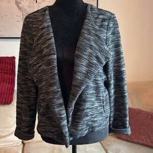 Black and Gray Open Front Jacket